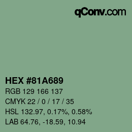 颜色代码: HEX #81A689 | qconv.com