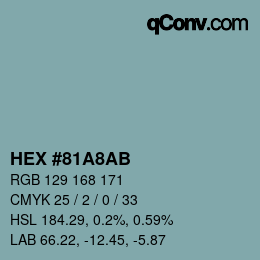 Color code: HEX #81A8AB | qconv.com