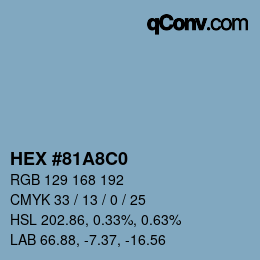 カラーコード: HEX #81A8C0 | qconv.com