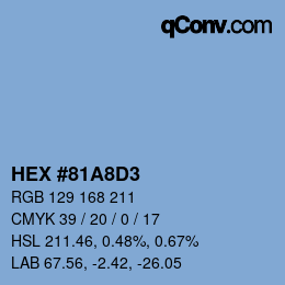 カラーコード: HEX #81A8D3 | qconv.com