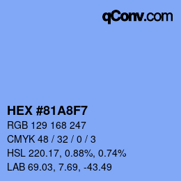 カラーコード: HEX #81A8F7 | qconv.com