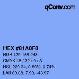 カラーコード: HEX #81A8F8 | qconv.com
