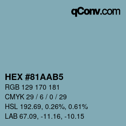 Color code: HEX #81AAB5 | qconv.com