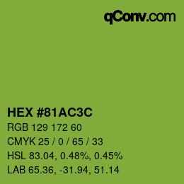 Color code: HEX #81AC3C | qconv.com
