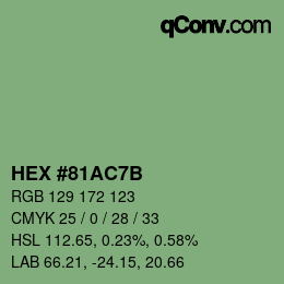 Color code: HEX #81AC7B | qconv.com