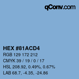 Color code: HEX #81ACD4 | qconv.com