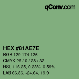 Color code: HEX #81AE7E | qconv.com