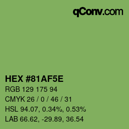 Código de color: HEX #81AF5E | qconv.com