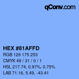 Color code: HEX #81AFFD | qconv.com