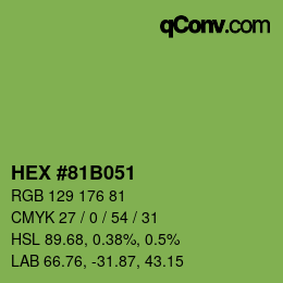 Color code: HEX #81B051 | qconv.com