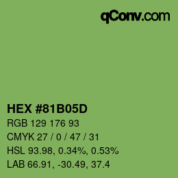 Color code: HEX #81B05D | qconv.com