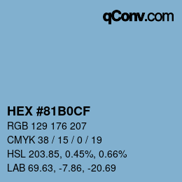 Color code: HEX #81B0CF | qconv.com