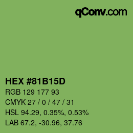 カラーコード: HEX #81B15D | qconv.com