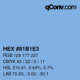 カラーコード: HEX #81B1E3 | qconv.com