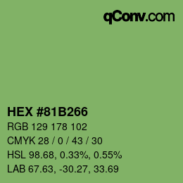 Color code: HEX #81B266 | qconv.com
