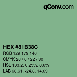 颜色代码: HEX #81B38C | qconv.com
