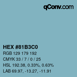 Color code: HEX #81B3C0 | qconv.com
