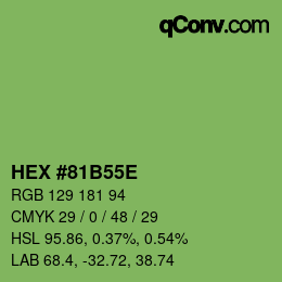 Color code: HEX #81B55E | qconv.com