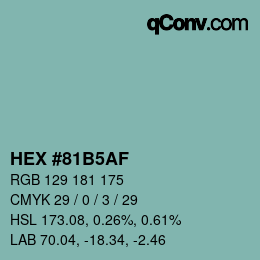 カラーコード: HEX #81B5AF | qconv.com