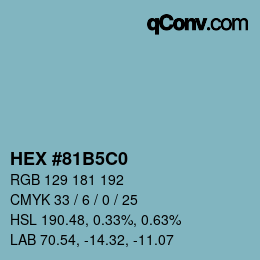 Color code: HEX #81B5C0 | qconv.com