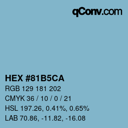 Color code: HEX #81B5CA | qconv.com