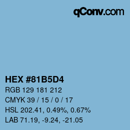 カラーコード: HEX #81B5D4 | qconv.com