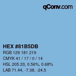 カラーコード: HEX #81B5DB | qconv.com