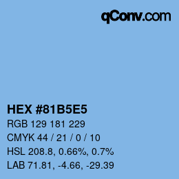 Código de color: HEX #81B5E5 | qconv.com