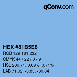 Farbcode: HEX #81B5E8 | qconv.com