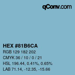 Color code: HEX #81B6CA | qconv.com