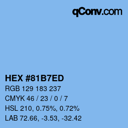 カラーコード: HEX #81B7ED | qconv.com