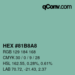 カラーコード: HEX #81B8A8 | qconv.com