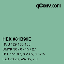 カラーコード: HEX #81B99E | qconv.com