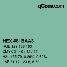 Color code: HEX #81BAA3 | qconv.com