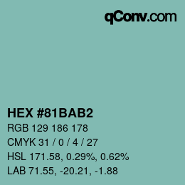 Color code: HEX #81BAB2 | qconv.com