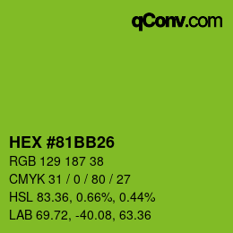 Color code: HEX #81BB26 | qconv.com