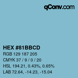 Color code: HEX #81BBCD | qconv.com