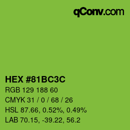 Color code: HEX #81BC3C | qconv.com