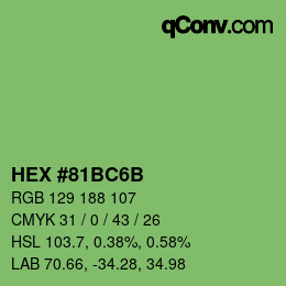 Color code: HEX #81BC6B | qconv.com
