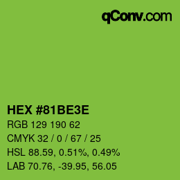 Color code: HEX #81BE3E | qconv.com