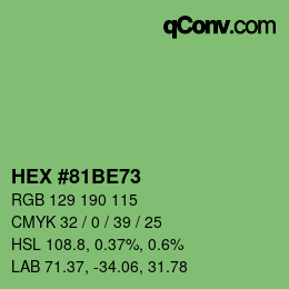 Color code: HEX #81BE73 | qconv.com