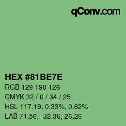 Color code: HEX #81BE7E | qconv.com