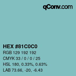 Color code: HEX #81C0C0 | qconv.com