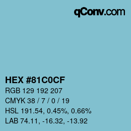 Color code: HEX #81C0CF | qconv.com