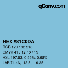 Color code: HEX #81C0DA | qconv.com
