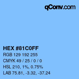 Color code: HEX #81C0FF | qconv.com