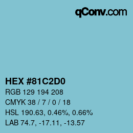 颜色代码: HEX #81C2D0 | qconv.com