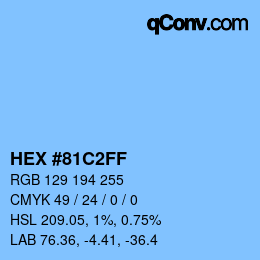 Color code: HEX #81C2FF | qconv.com