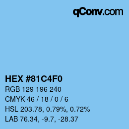 Color code: HEX #81C4F0 | qconv.com