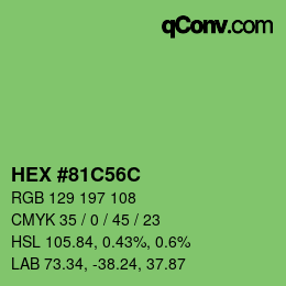 Color code: HEX #81C56C | qconv.com